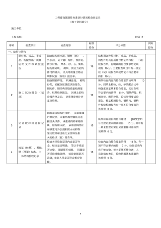工程建设强制性标准执行情况检查评定表剖析