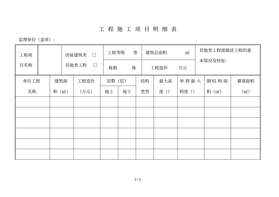 工程施工项目明细表_第2页