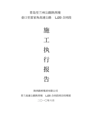 工程施工执行报告