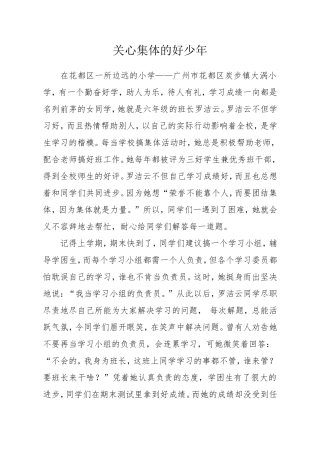 关心集体的好少年