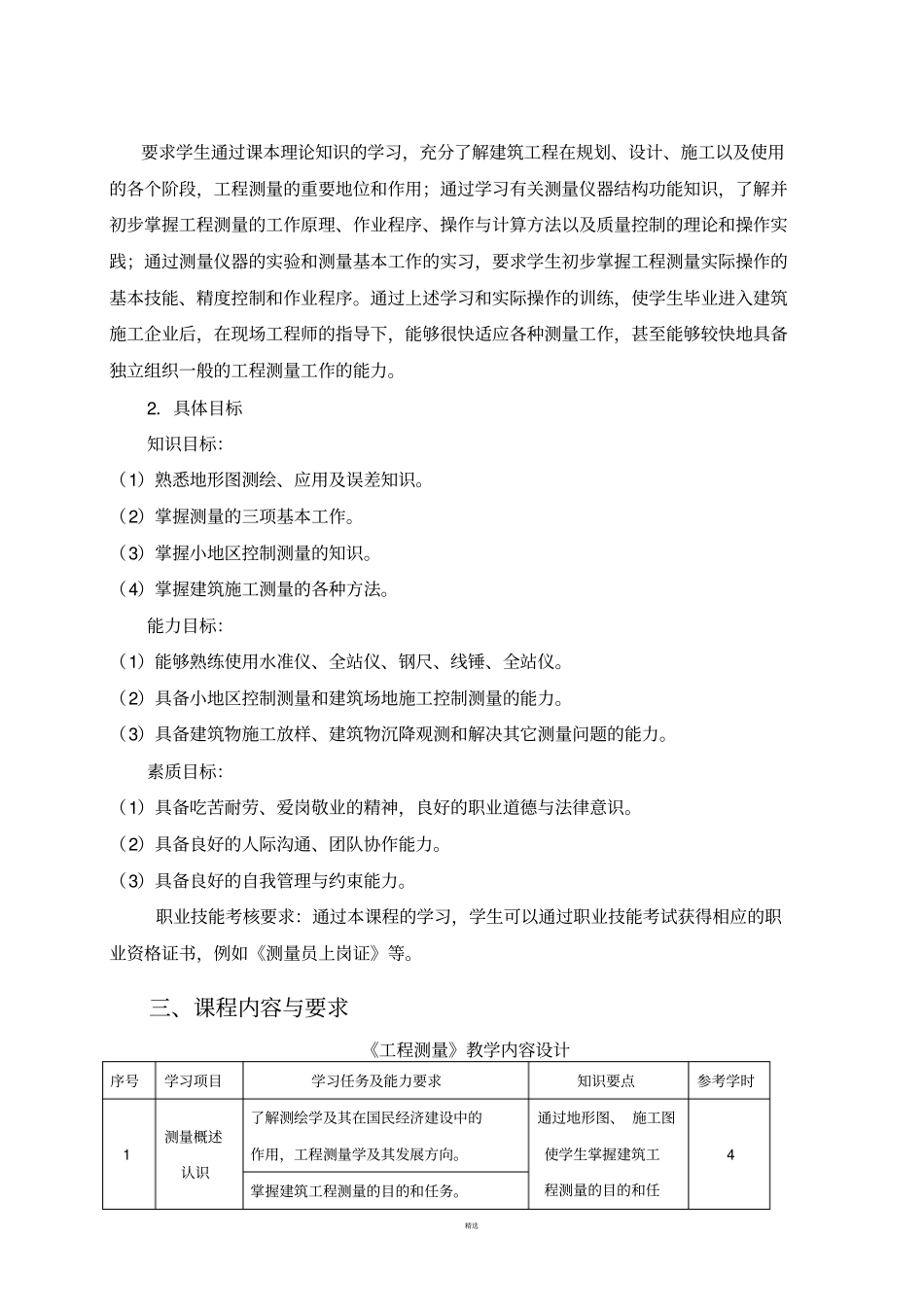 工程测量课程标准_第2页