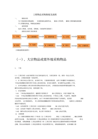 工程物品采购制度及流程范文