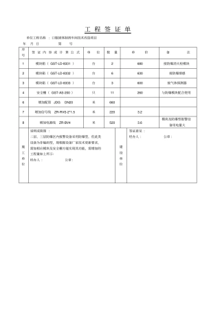工程签证单模板