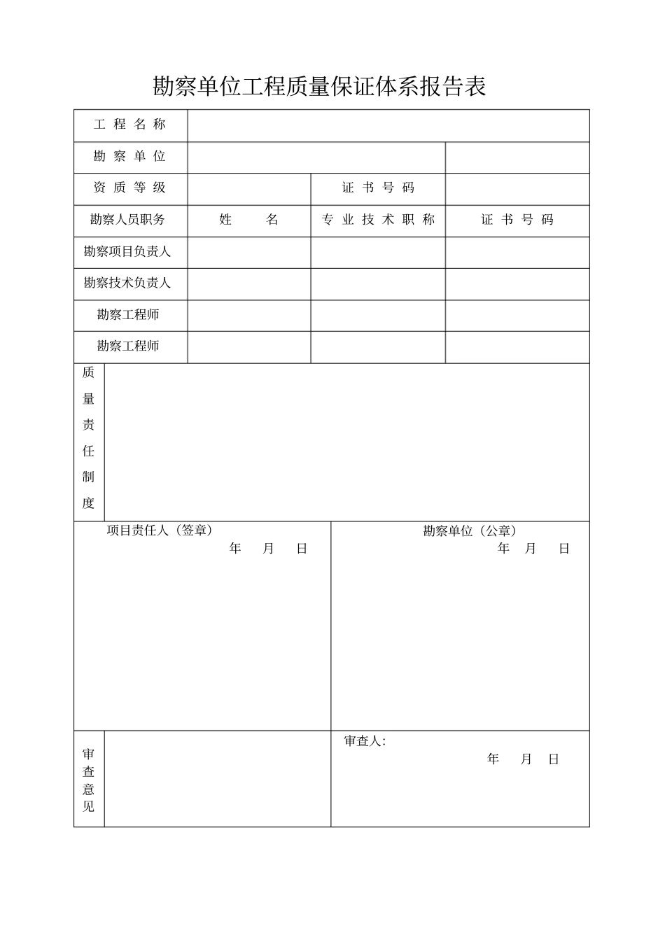 工程质量保证体系报告表51_第3页