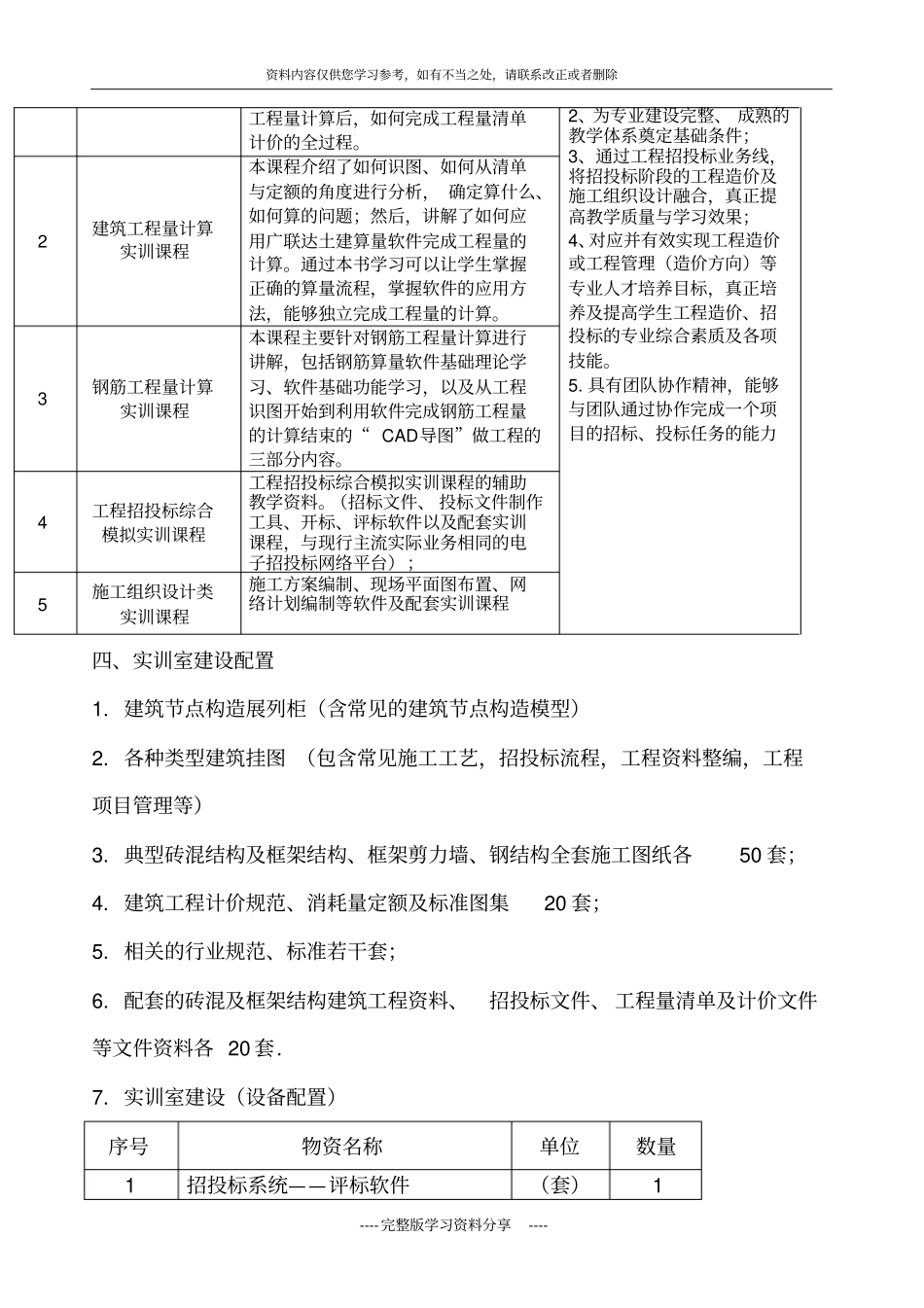 工程造价室实训申报方案_第3页