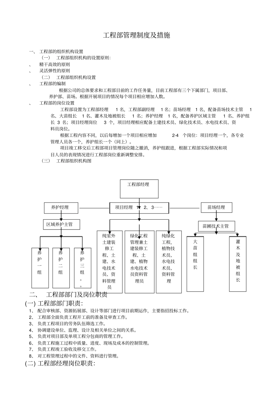 工程部组织架构及流程_第1页