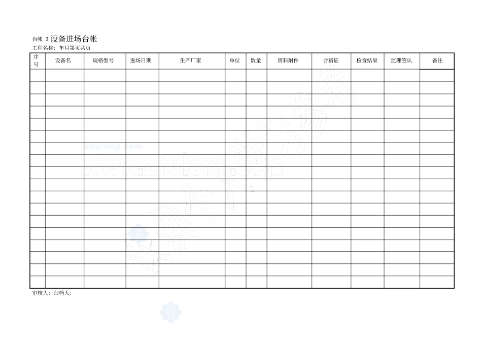 工程项目常用台账记录表格_第3页