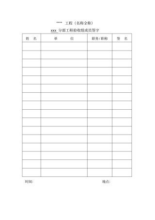 工程验收会议纪要和签到表