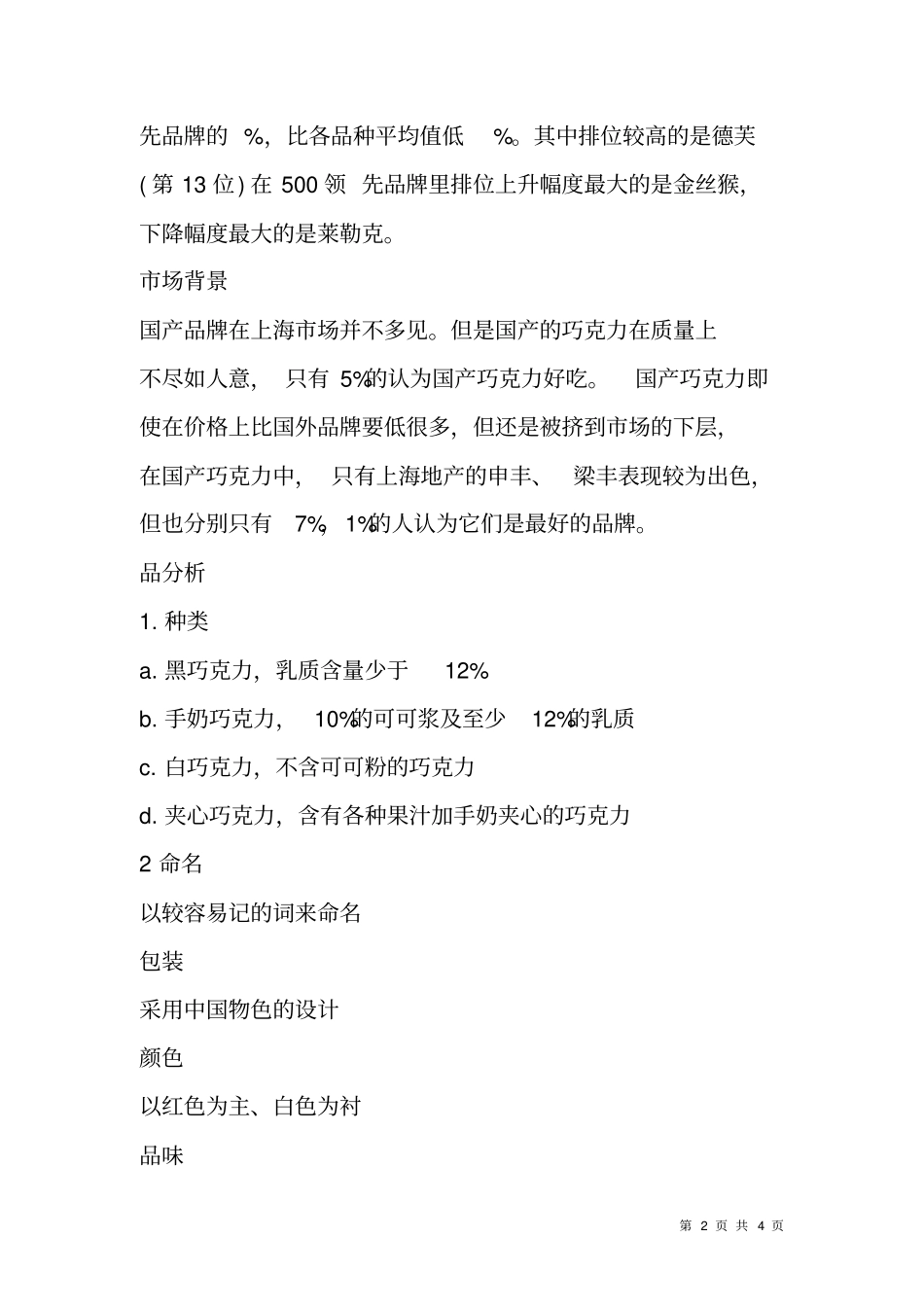 巧克力广告策划书_第2页