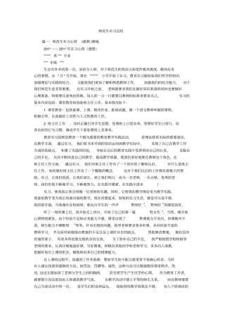 师范生实习总结