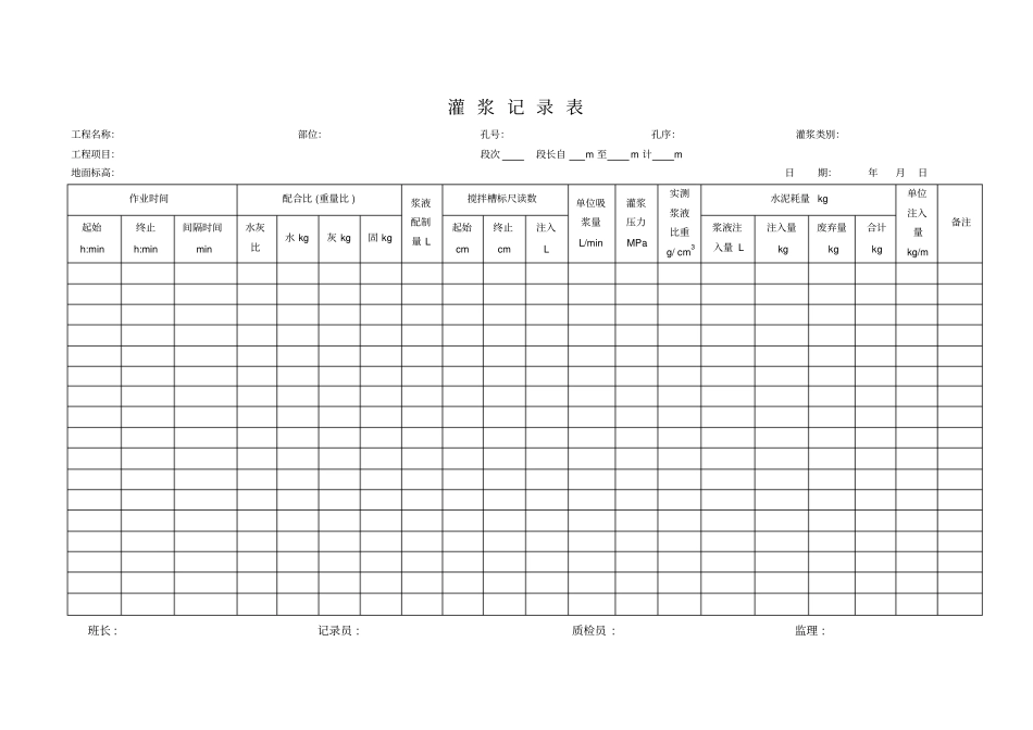 帷幕灌浆施工记录表_第3页