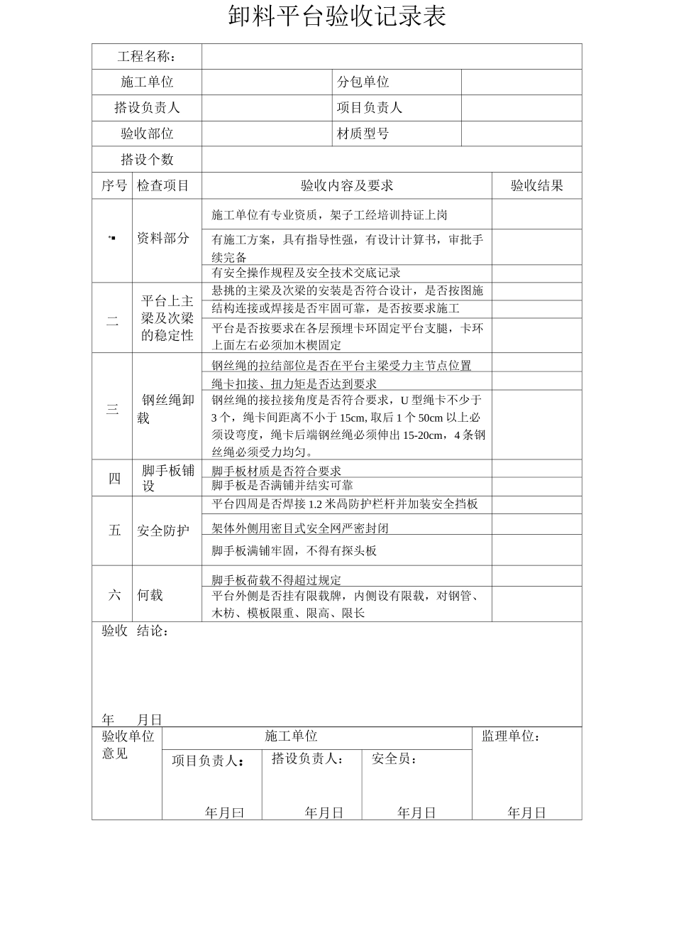 卸料平台验收表完整_第2页