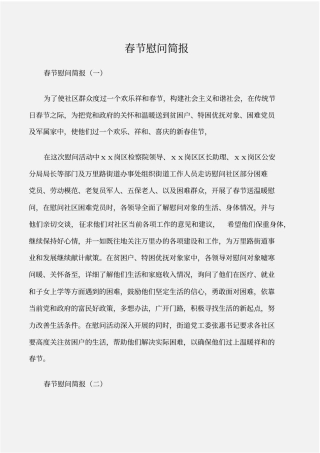 常用公文春节慰问简报