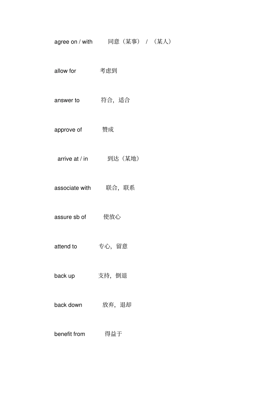 常用动词固定搭配_第2页