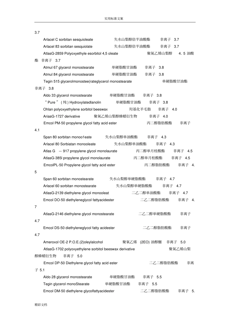 常用的表面活性剂地HLB值_第2页