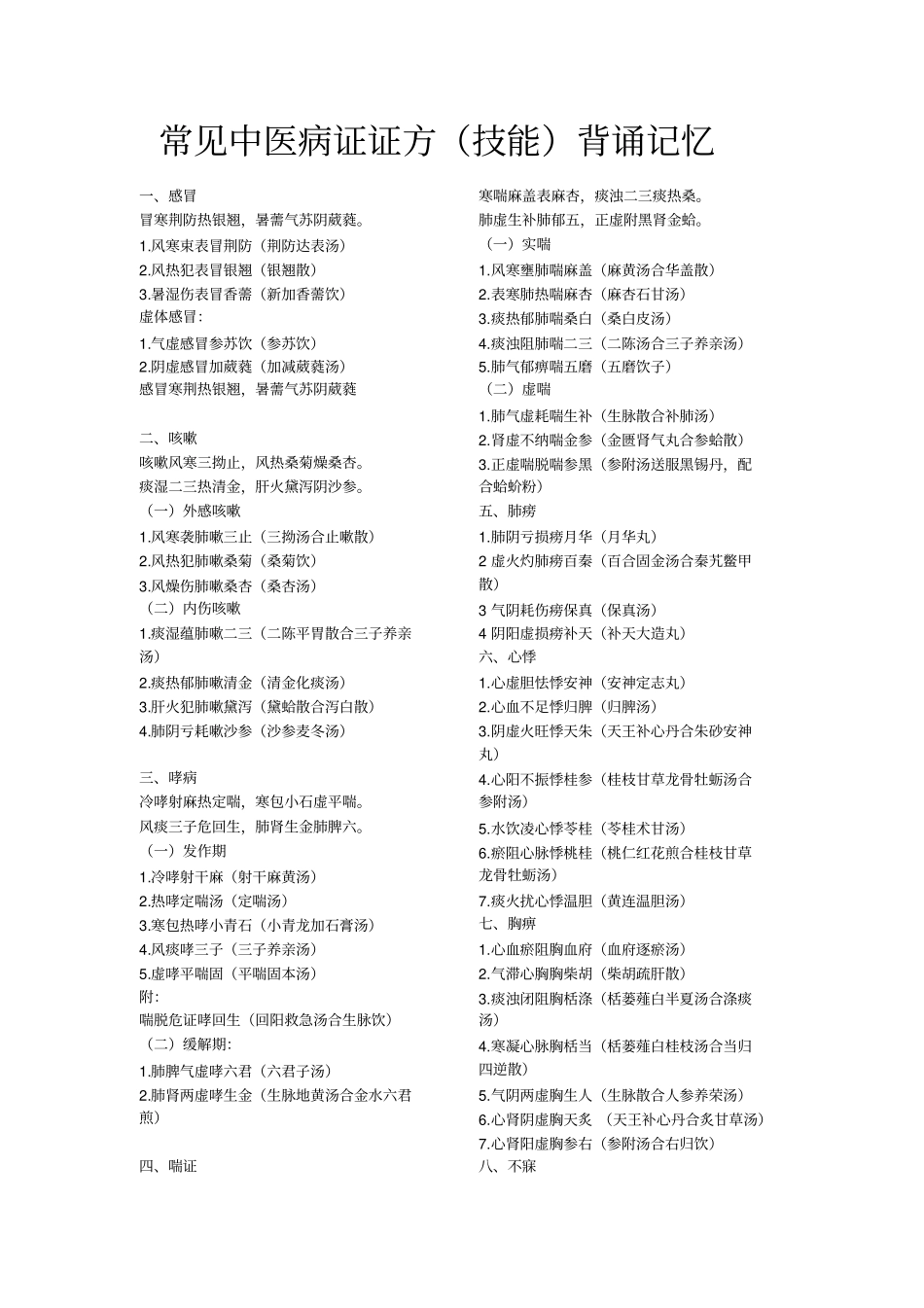 常见中医病证证方_第1页