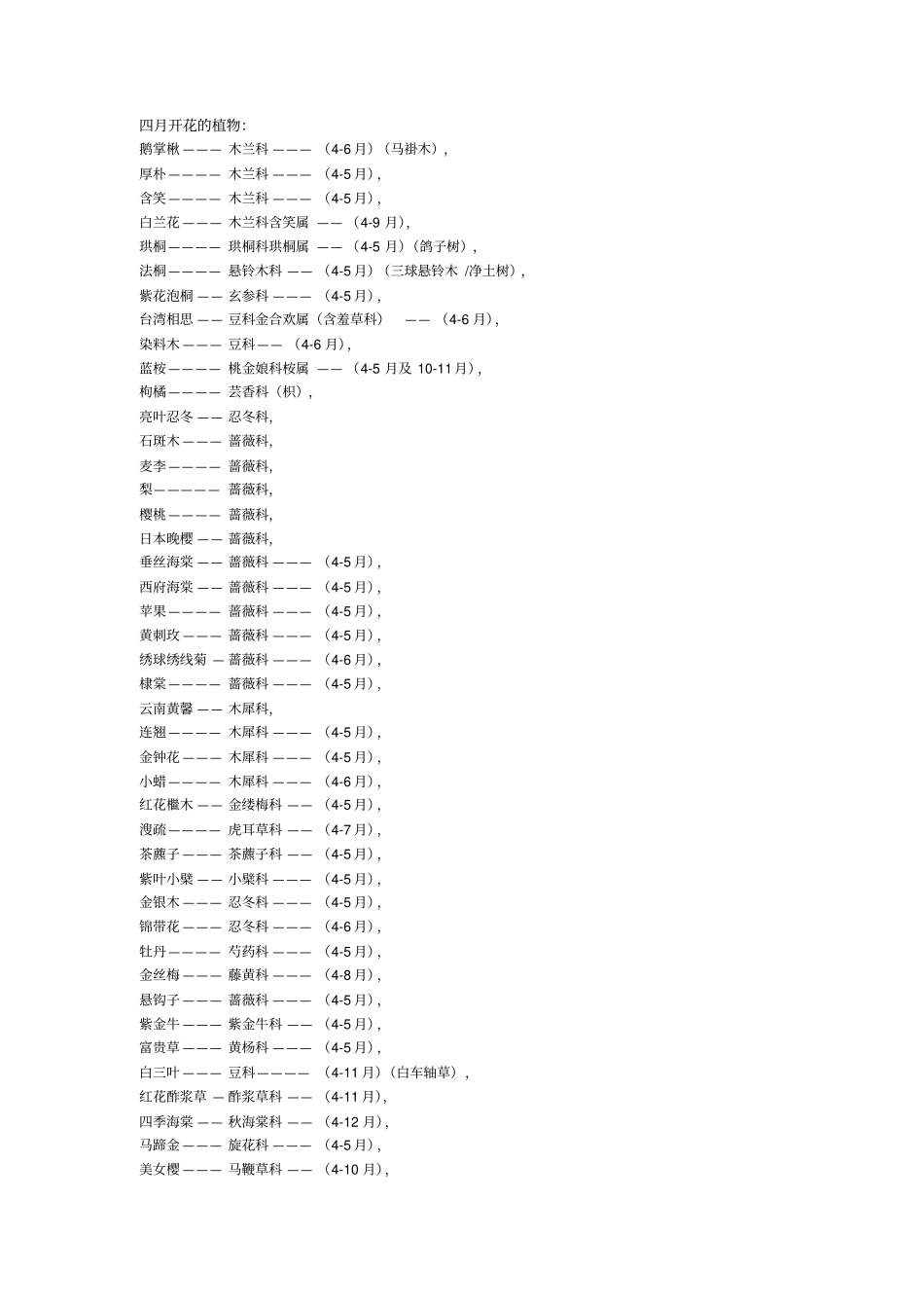 常见园林植物按月开花模板_第2页