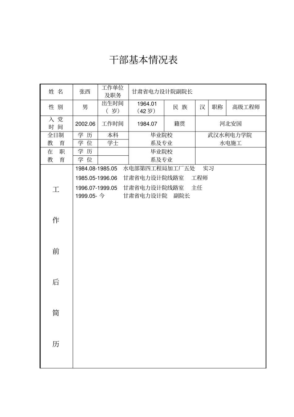 干部基本情况表_第2页
