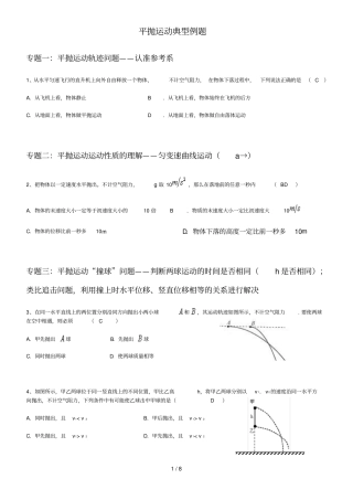 平抛运动典型例题