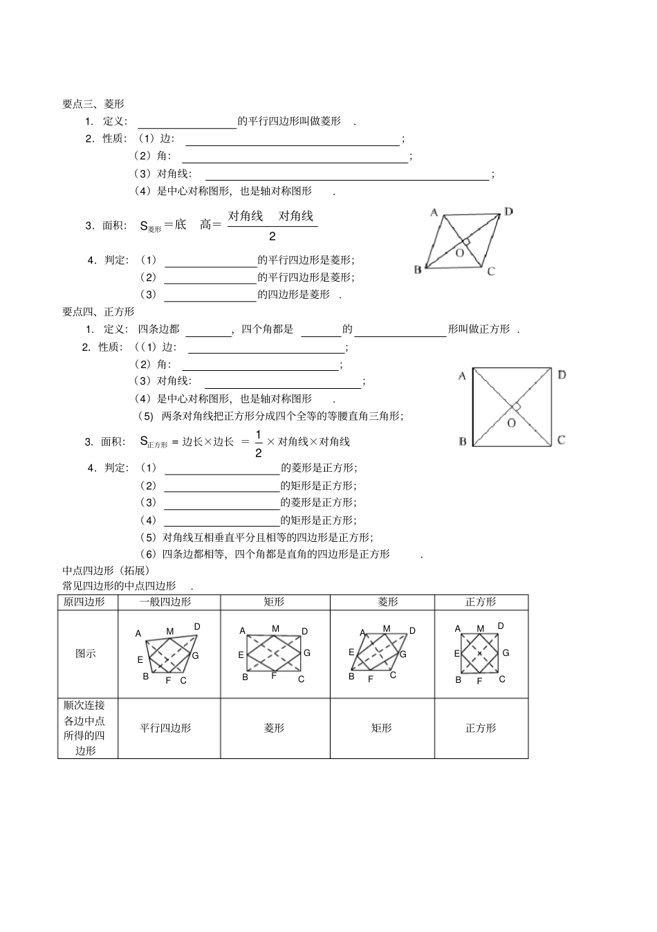 平行四边形知识点归纳和题型归类_第2页