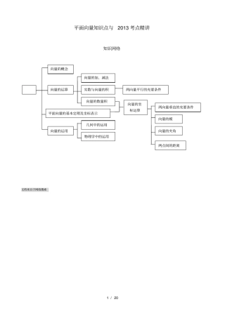 平面向量知识点与考点精经典