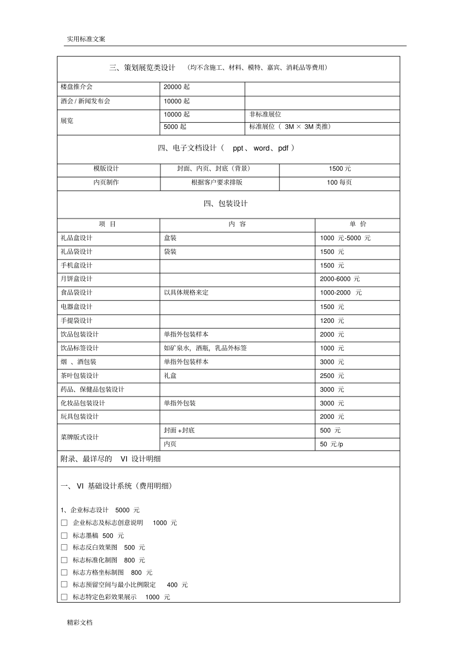 平面的设计费价目表_第2页