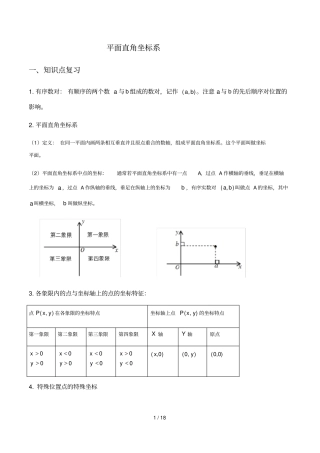 平面直角坐标系典型例题含标准答案