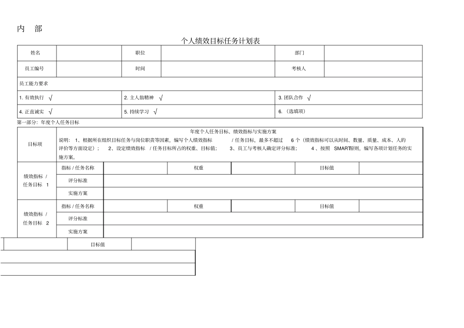 年个人绩效目标计划表_第1页