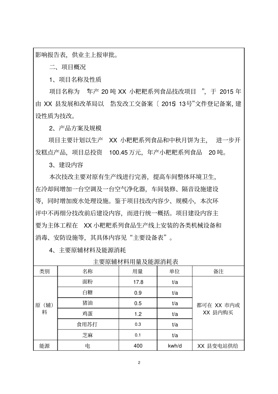 年产20吨小粑粑系列食品技改项目环境影响评价报告表_第2页