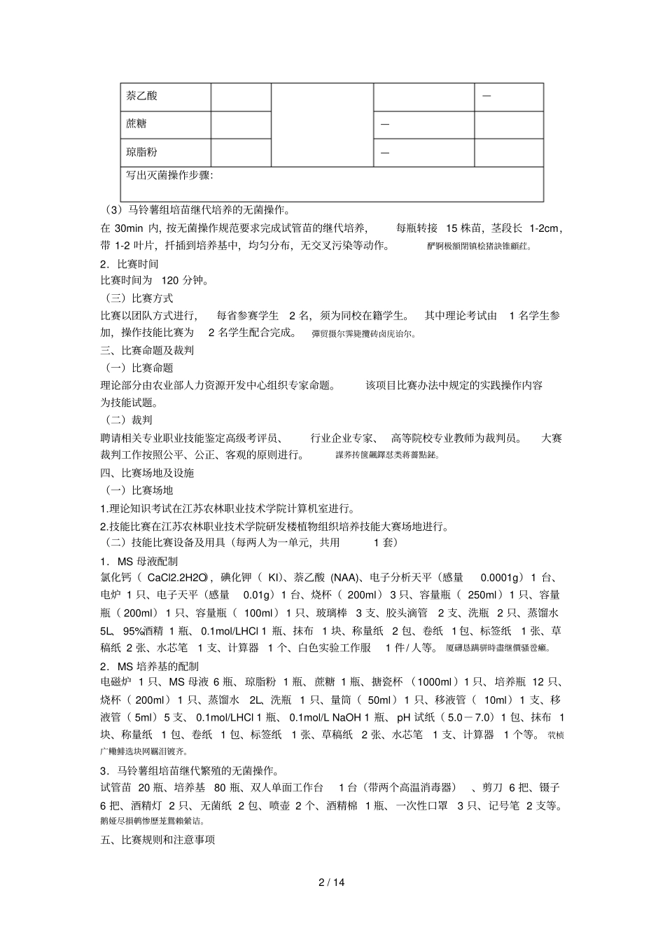 年全国农业技能大赛竞赛规程_第2页