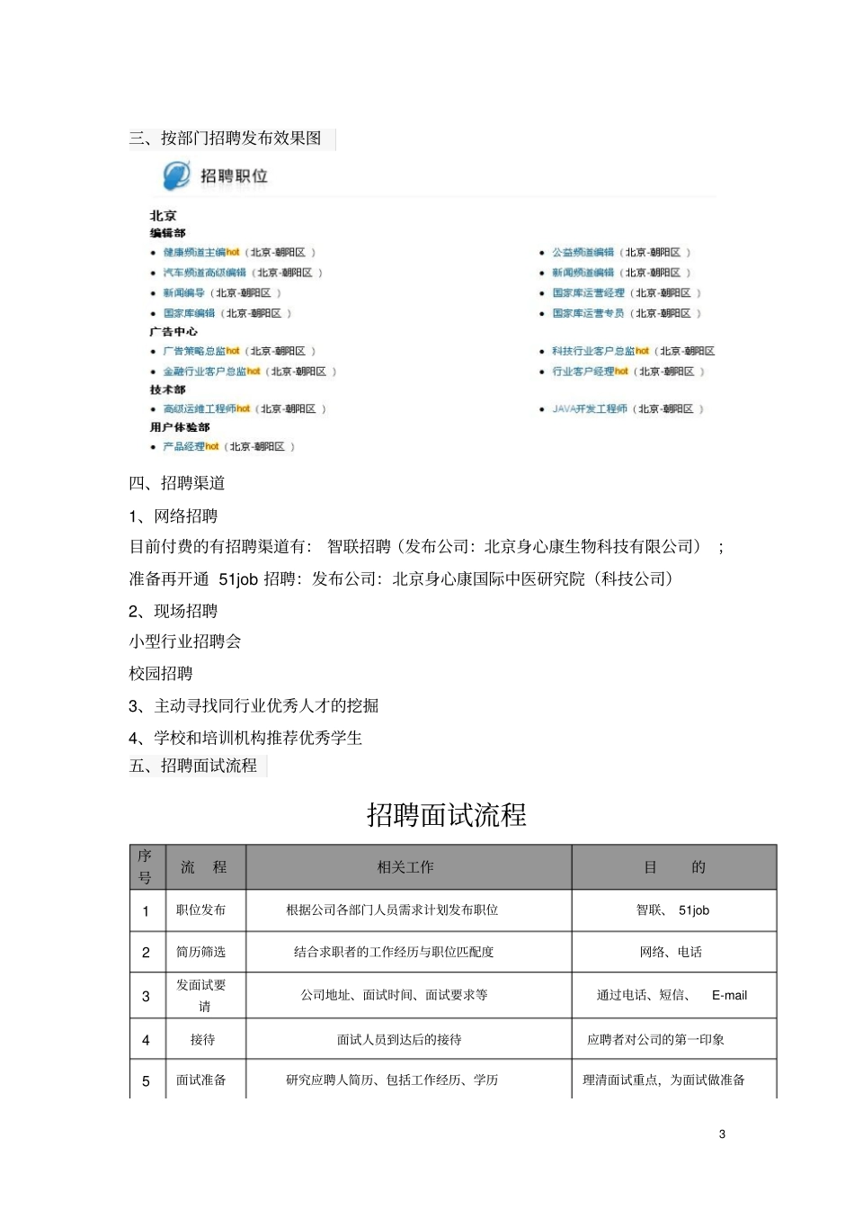 年招聘计划及职位描述_第3页