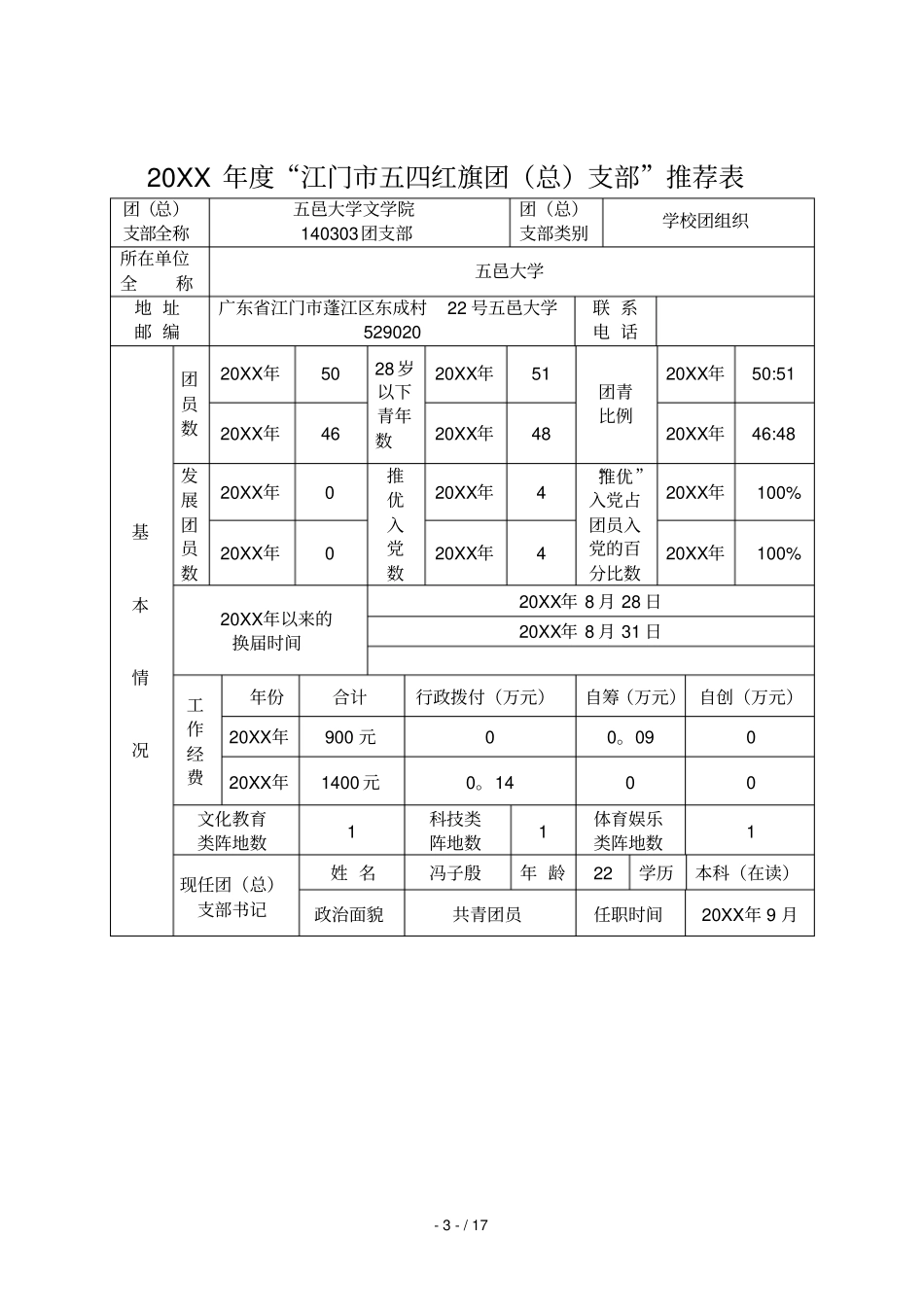 年江门五四红旗团总支部推荐表_第3页