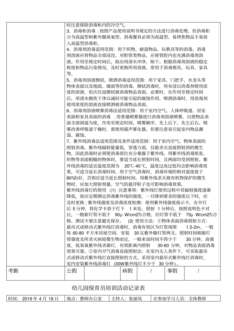 幼儿园保育员培训活动记录表_第2页