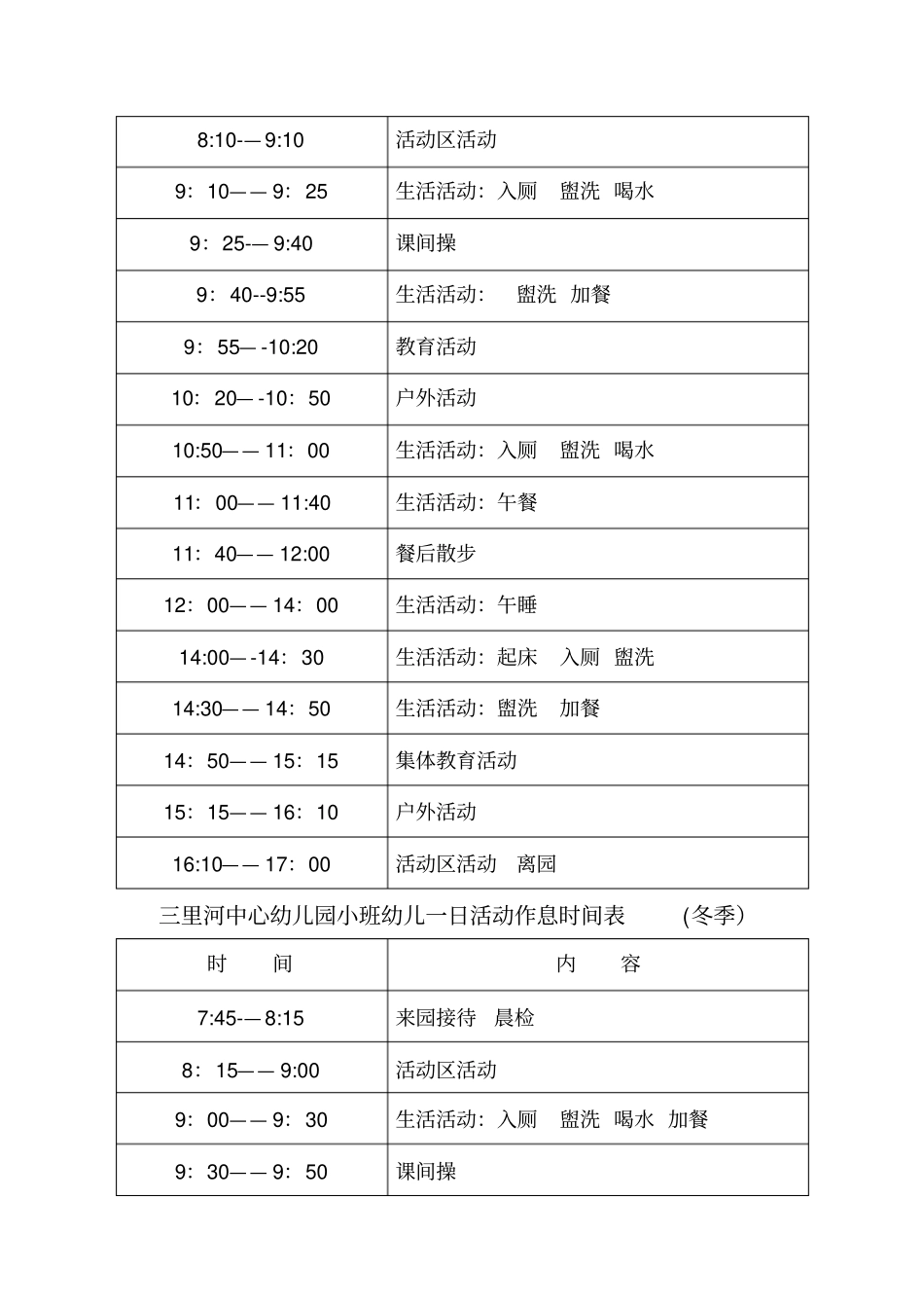 幼儿园大班幼儿一日活动作息时间表_第2页