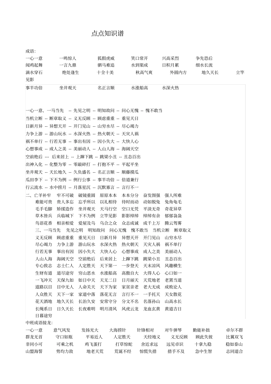 幼儿园小、中_、大班成语接龙讲解_第1页