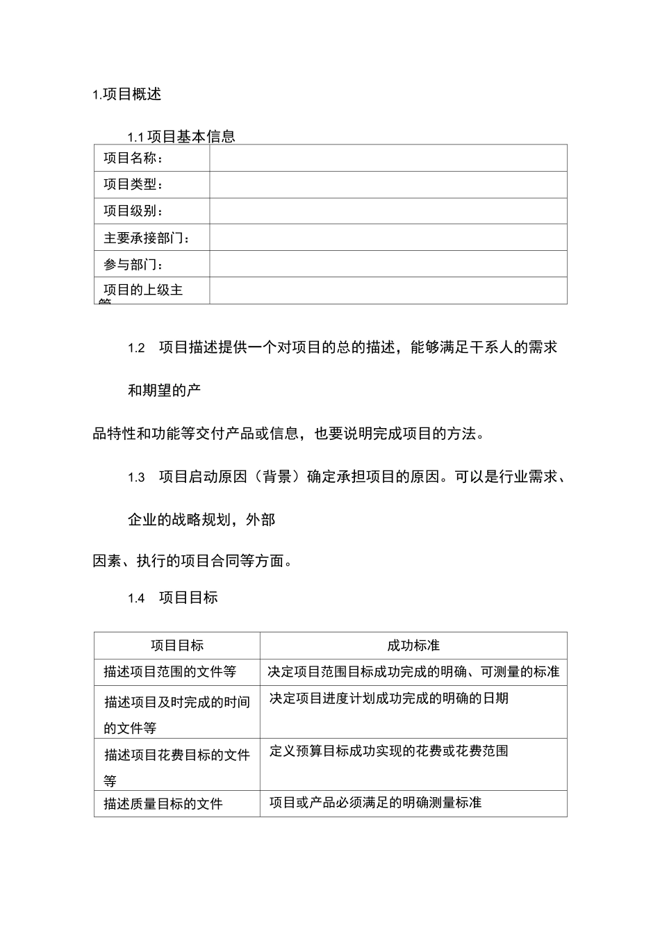 项目章程模板_第2页