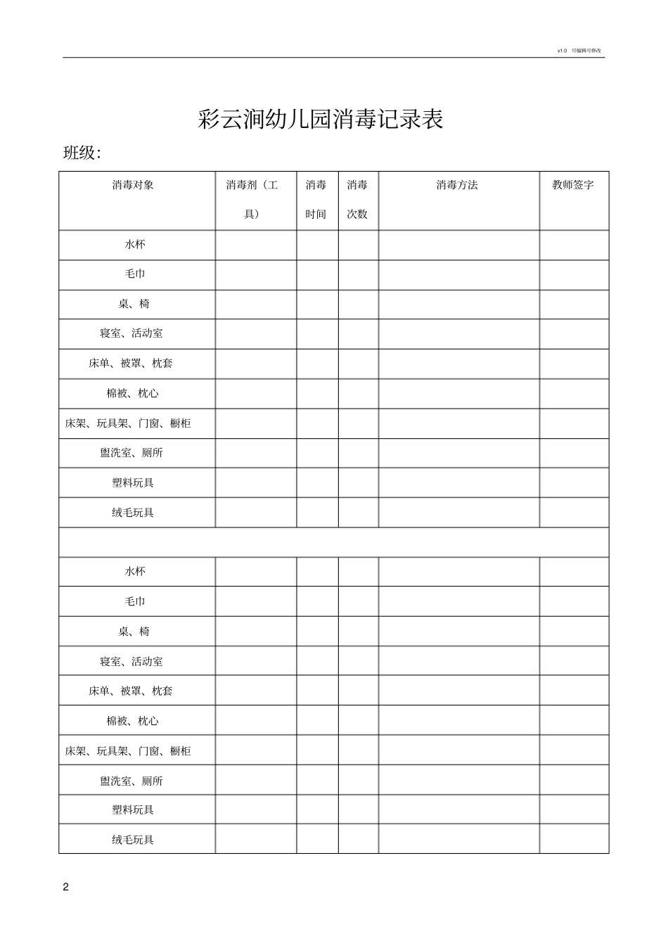 幼儿园消毒一览表_第2页