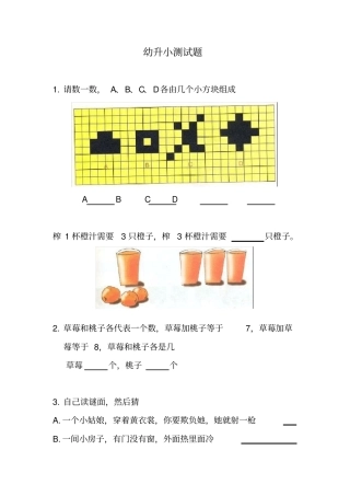 幼升小考试入学测试题--整理好可直接打印