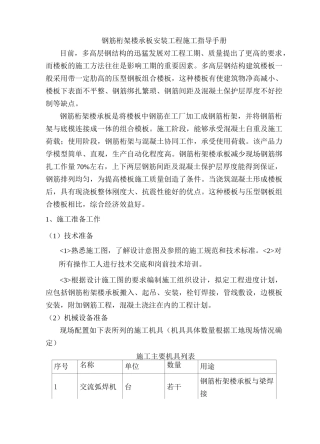 钢筋桁架楼承板安装工程施工指导手册