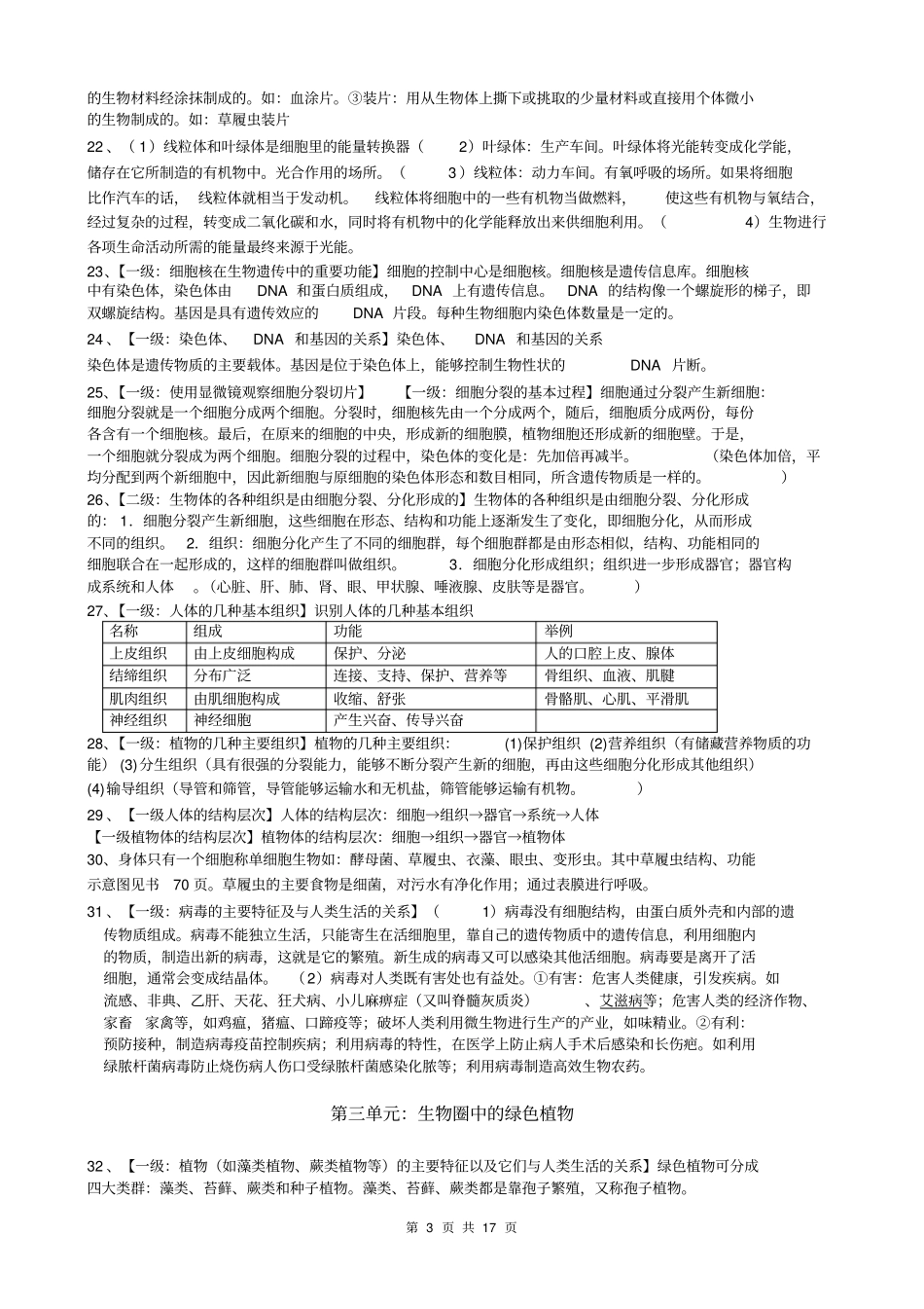 广东初中生物会考复习资料绝对经典汇总_第3页