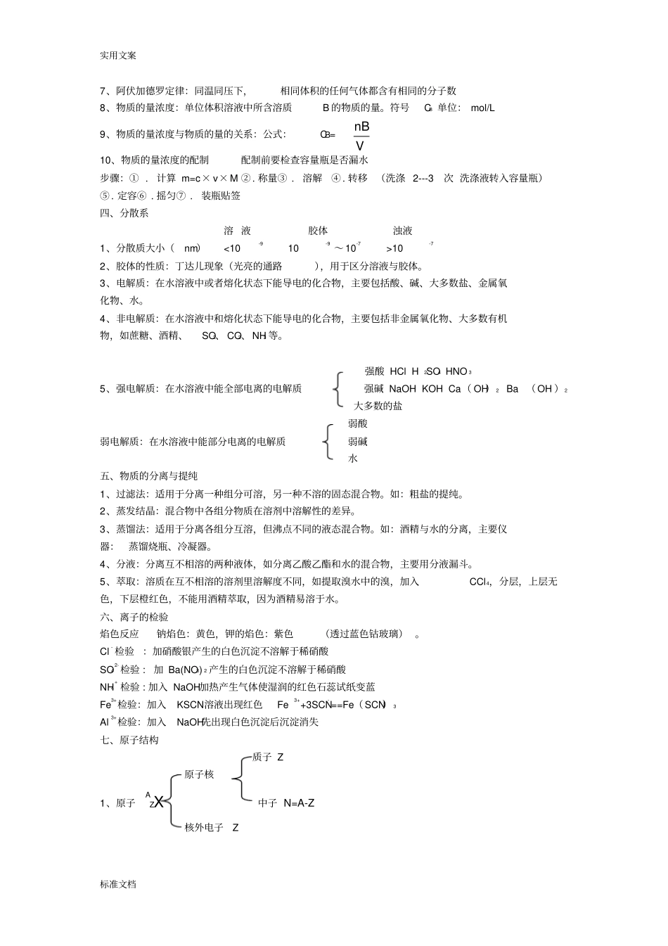 广东化学知识点学业水平测试总结材料_第2页
