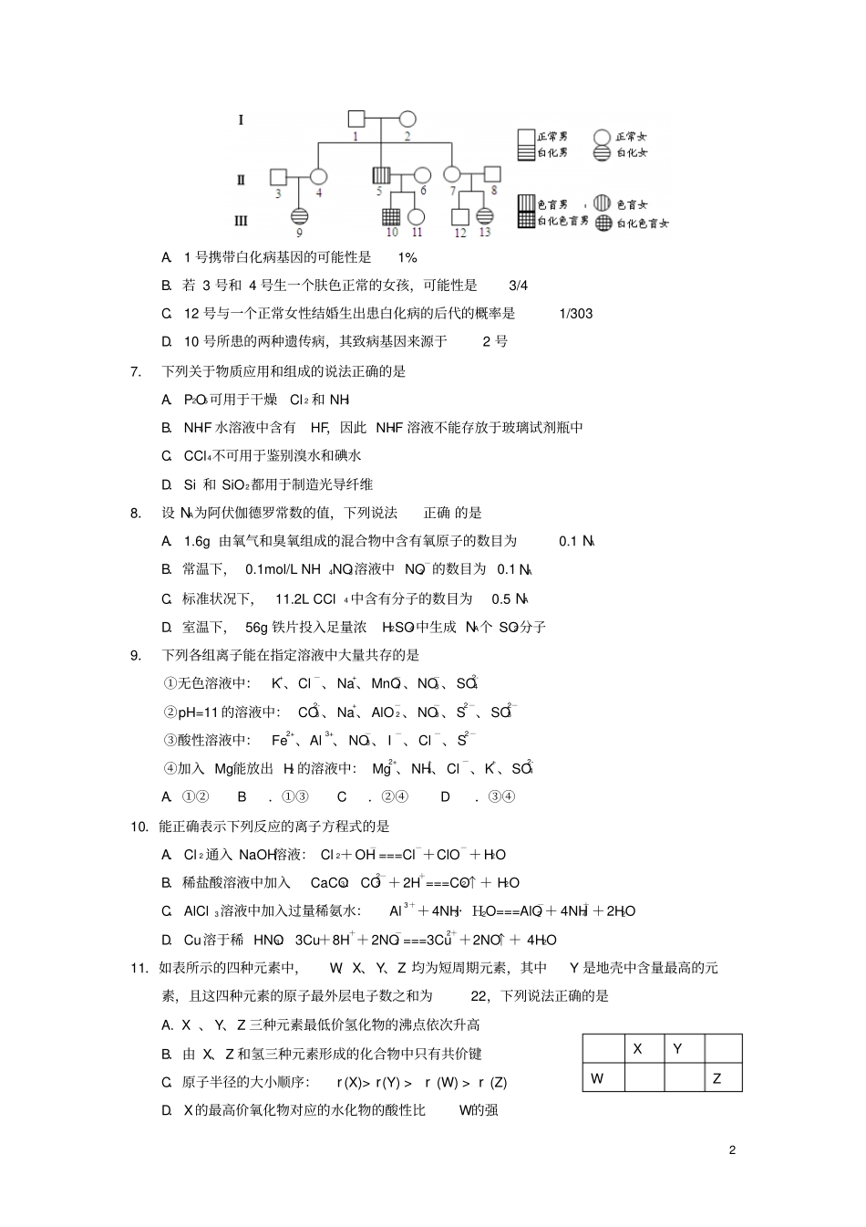 广东揭阳一中、潮州金中2016届高三理综上学期期中联考试题剖析_第2页