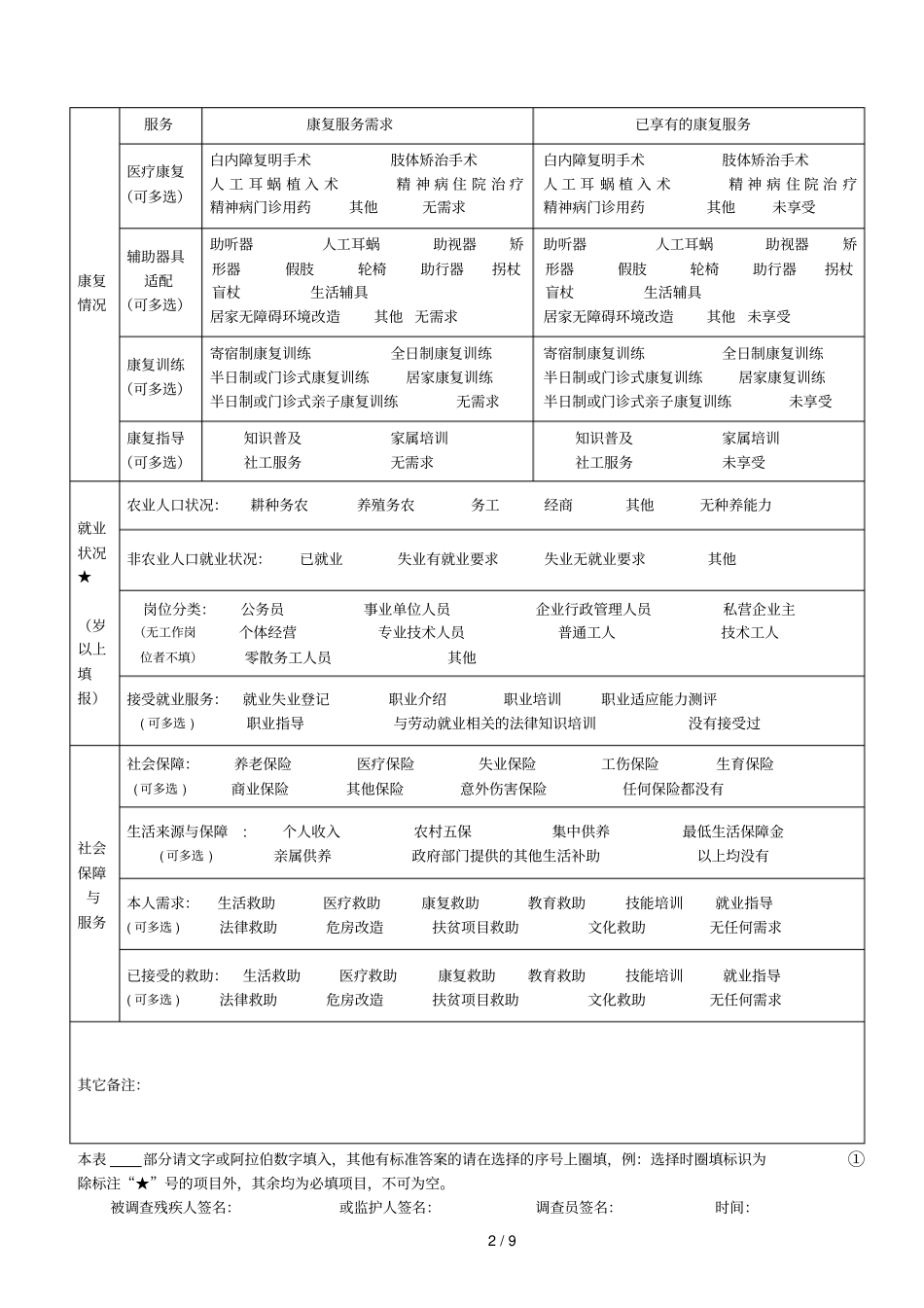 广东残疾人基本情况调查表_第2页