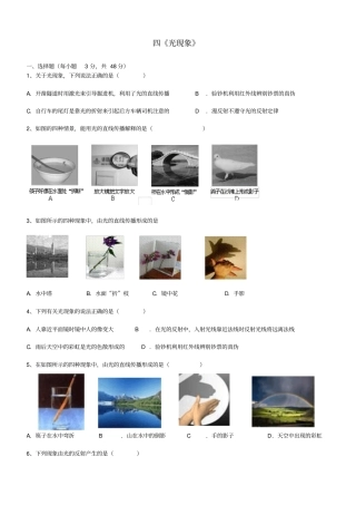 广东深圳-2019年八年级物理上册光现象基础型新人教版