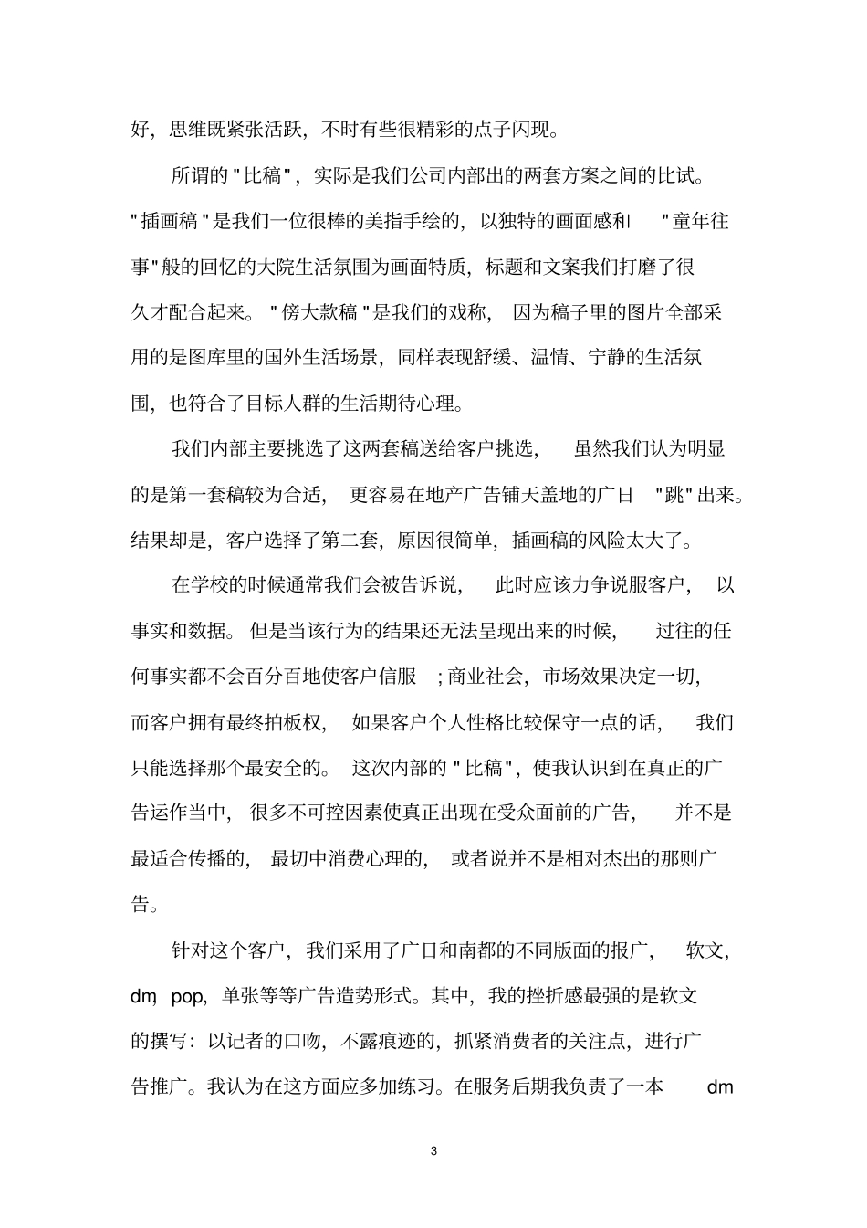 广告专业实习报告范文_第3页