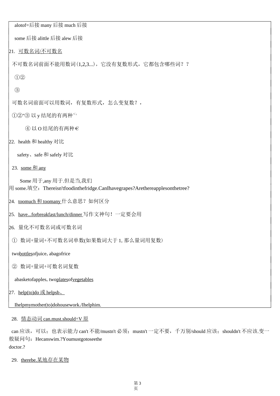小升初英语衔接教案15知识点总结_第3页