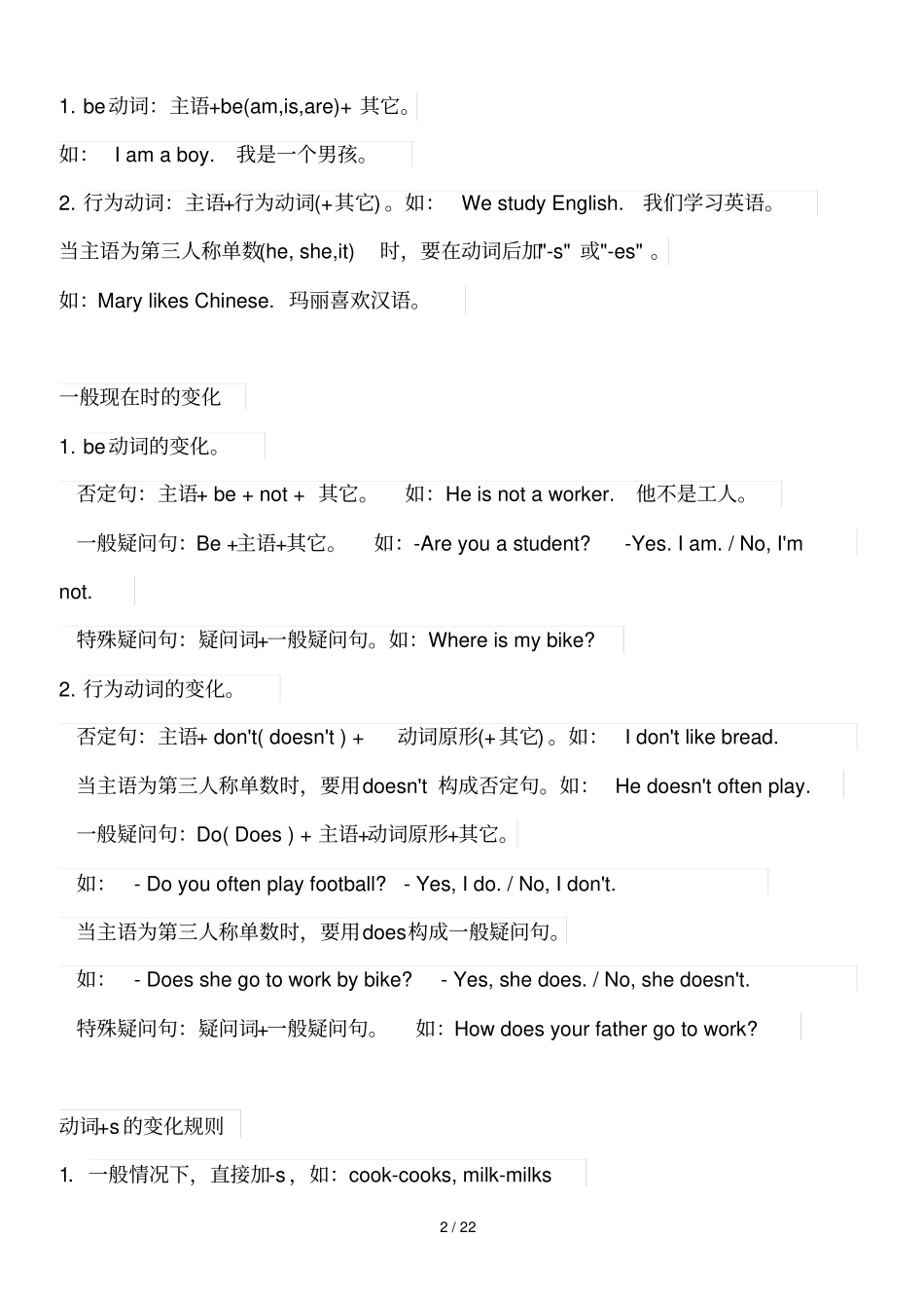 广州新版小学英语语法毕业总复习_第2页