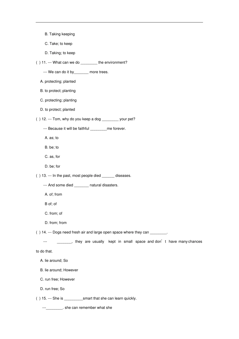 广州沈阳通用八年级英语下册Module3AnimalsUnit6Pets同步练习牛津深圳版_第3页