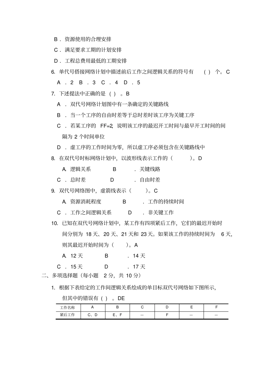 广播电视大学形成性考核-建筑工程项目管理作业3答案_第2页