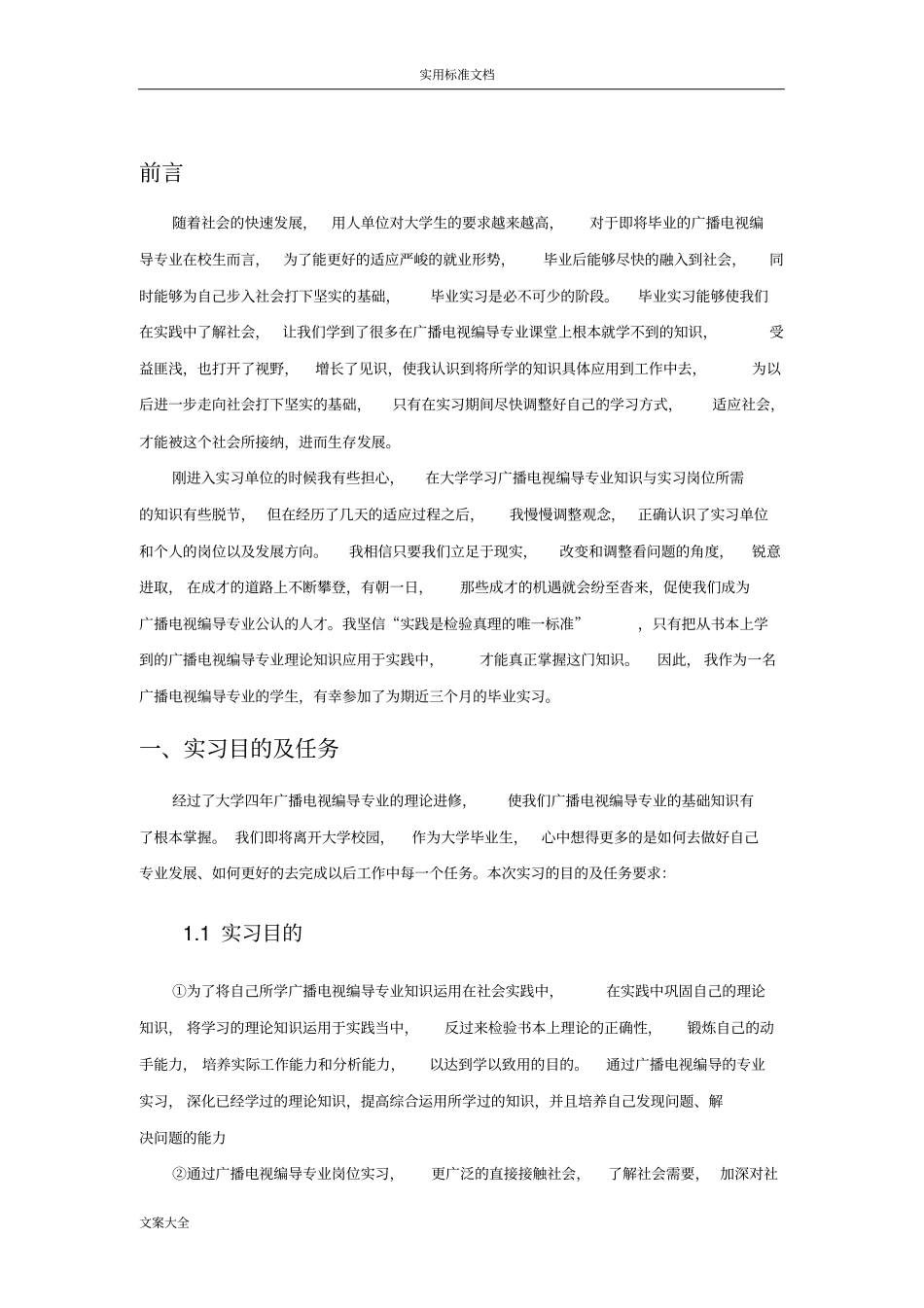 广播电视编导专业毕业实习报告材料范文_第3页